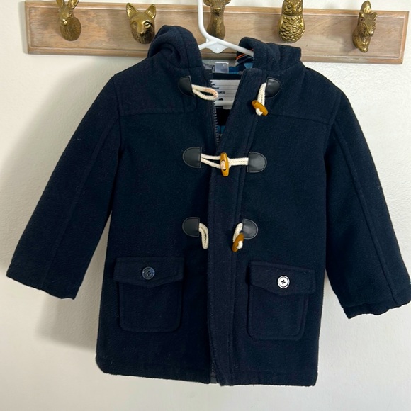 Navy blue Paddington style wool duffel coat - Picture 1 of 7